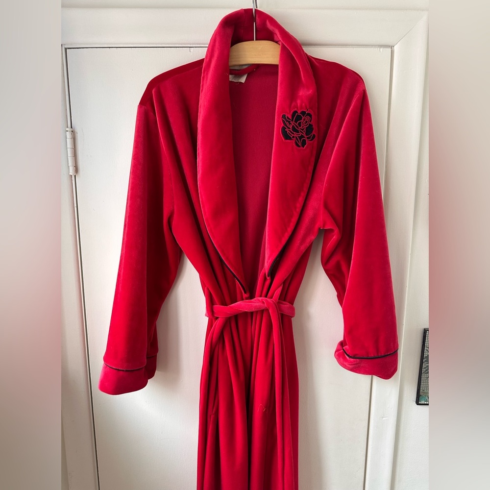 Red Robe with Black Embroidery